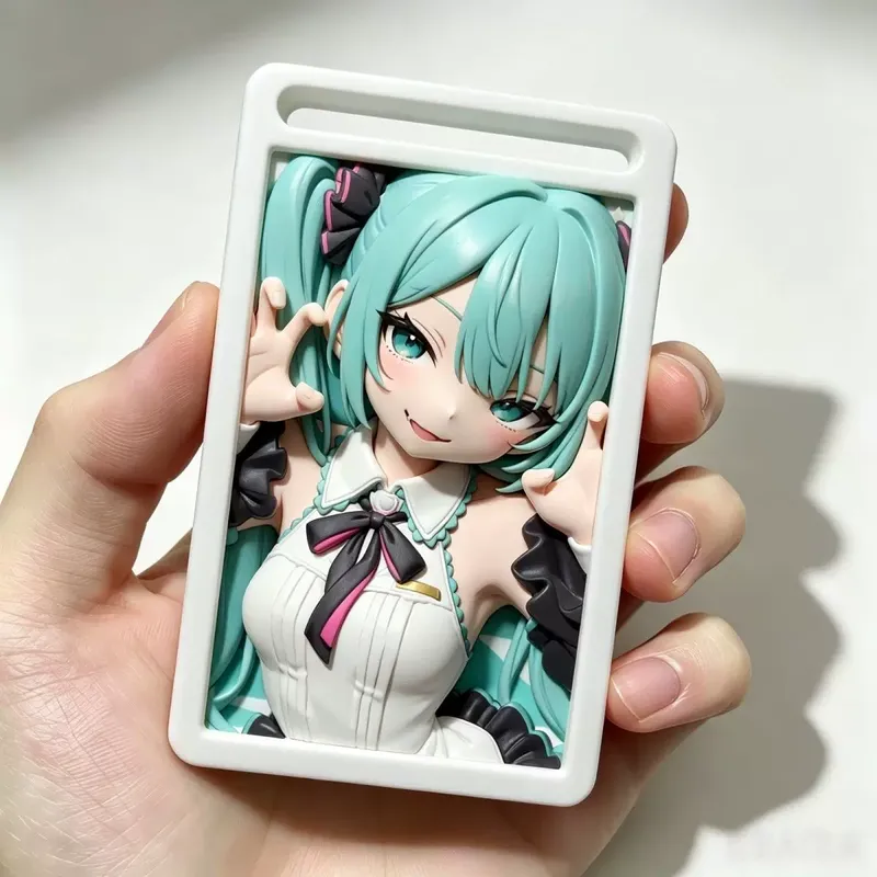 Pc Gaming Hatsune Miku - Hatsune Miku 3D-Relief-Kartenhalter Anime-Figur Stereoskopisch Geprägte