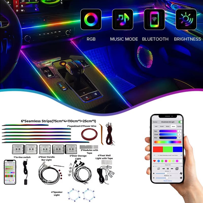 Rgb Light Strip - Auto-Ambientelicht-Set 18 in 1/10 in 1/6