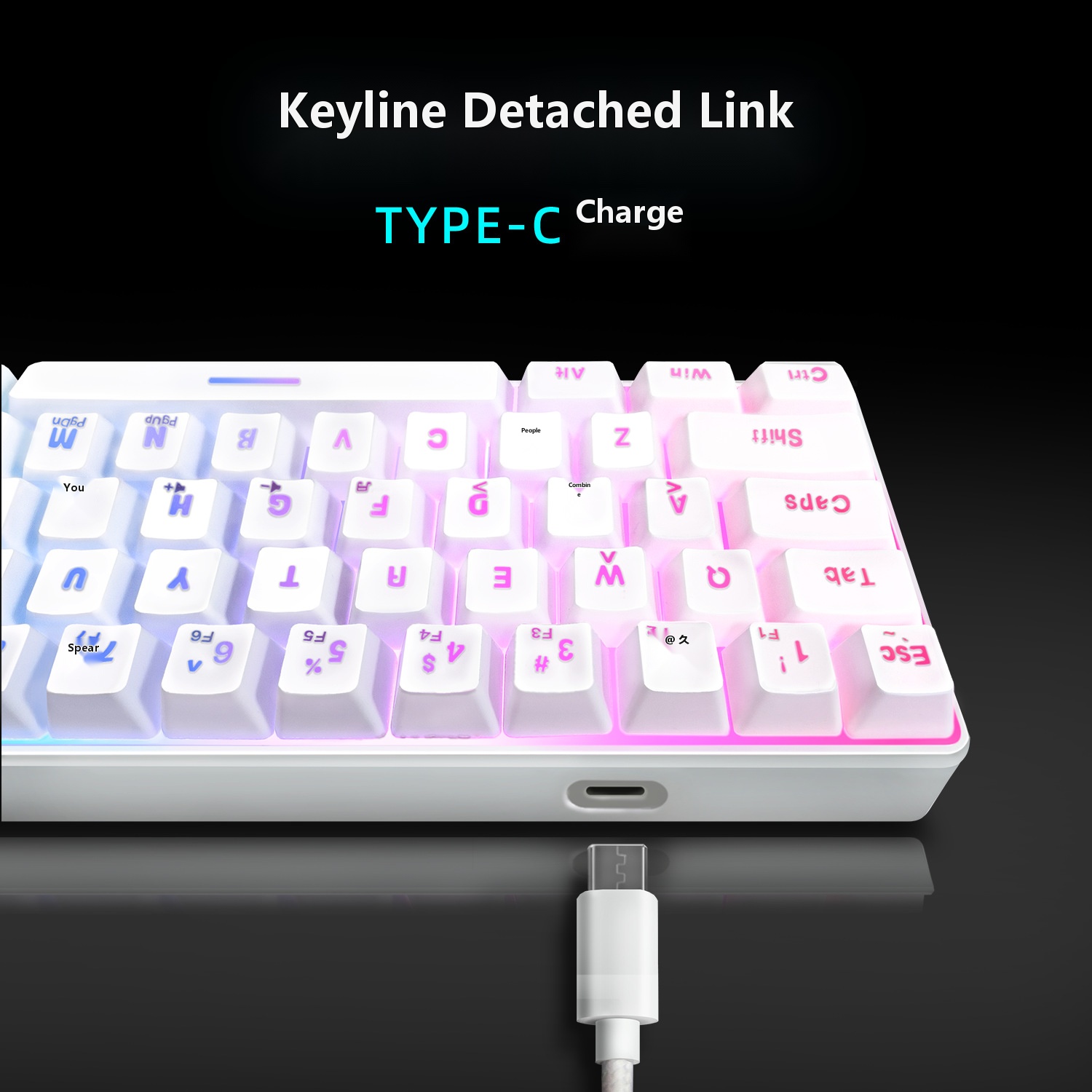 Pc Gaming Uk - 61-Tasten Mini Mechanische Tastatur mit Kabel