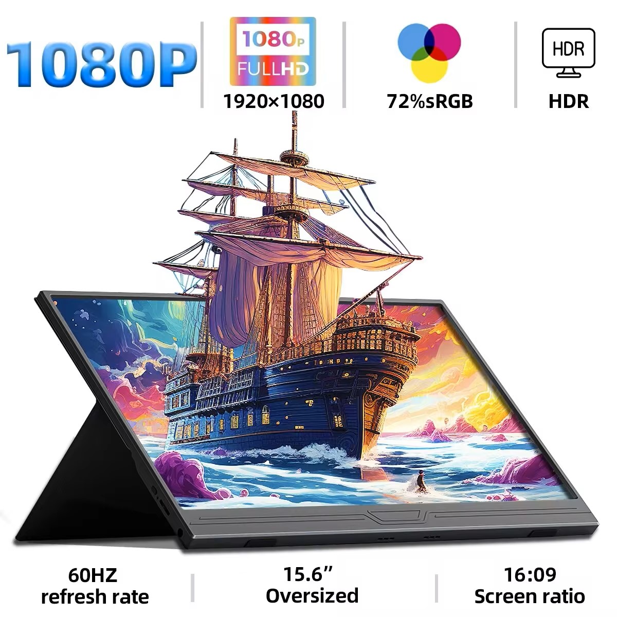 Pc Gaming Gigabyte - ZSUS 15,6-Zoll tragbarer Monitor 1080P HDR