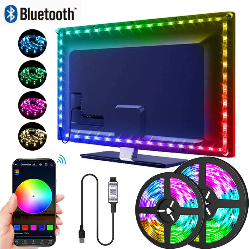 Pc Gaming Rgb - RGB 5050 LED-Streifenlichter App-Steuerung TV-Hintergrundbeleuchtung Flexibles