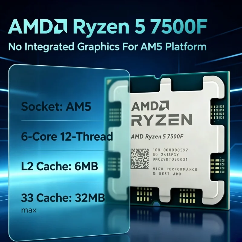 Pc Gaming Ryzen 5 - AMD Ryzen 5 7500F Desktop-CPU-Prozessor, 6