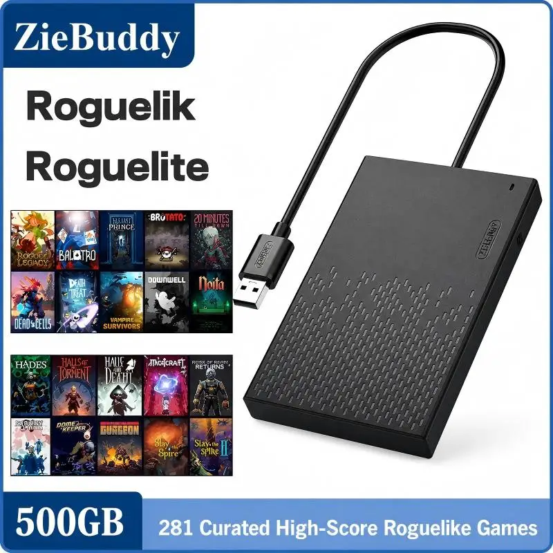 Pc Gaming Download - ZieBuddy Plug-and-Play Spielefestplatte 500GB mit 281
