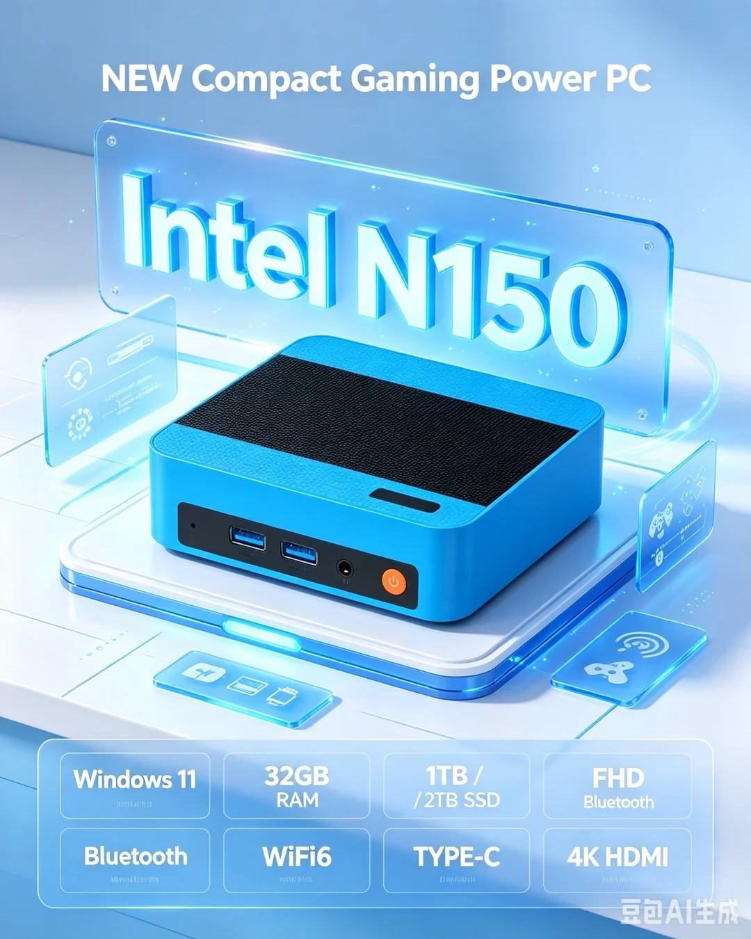 Mehrfarbiger Mini-PC Intel N15 – Pc Gaming Editing Bewertung und Preis